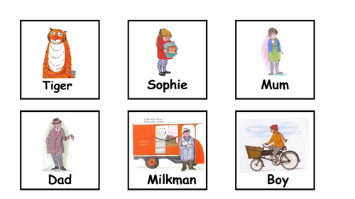 Tiger who came to tea vocab cards