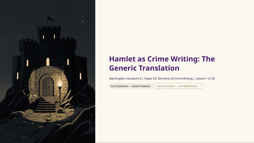 FREE Hamlet Lessons 1 to 5 of Full Scheme of Work (AQA A-Level English Literature B)