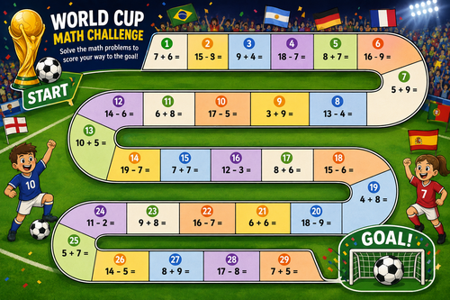 Football theme-  addition and subtraction board game