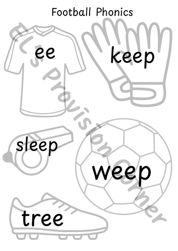 Football Phonics- Read and colour- continuous provision