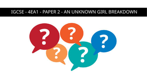EDEXCEL IGCSE - LANGUAGE PAPER 2 - AN UNKNOWN GIRL BREAKDOWN OF THE PAPER LESSON