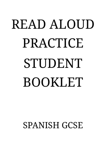 New AQA GCSE Spanish Read Aloud Booklet (Foundation + Higher)
