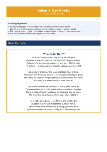 Father's Day Poetry — KS2 Writing Activity (Years 3–6)