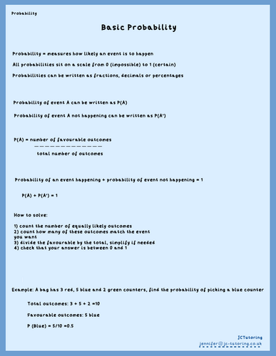 Basic Probability - GCSE Probability