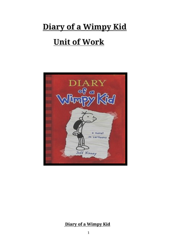 Diary of a Wimpy kid novel study unit