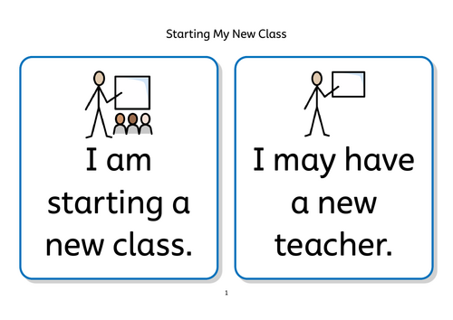 Starting My New Class Social Story