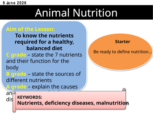 IGCSE CIE Biology Animal Nutrition SoW.updated 2026