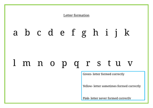 Letter formation tracker