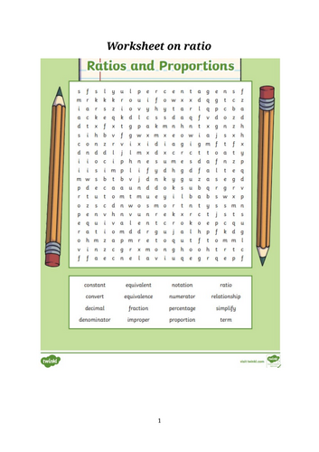 Worksheet on Ratio