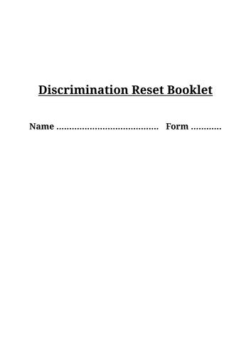 Discriminatory incident intervention booklet