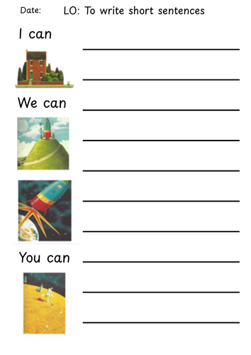 Bob Man on the Moon Literacy prompts for short sentences of segmenting words