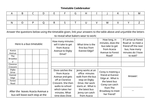 Timetable Codebreaker
