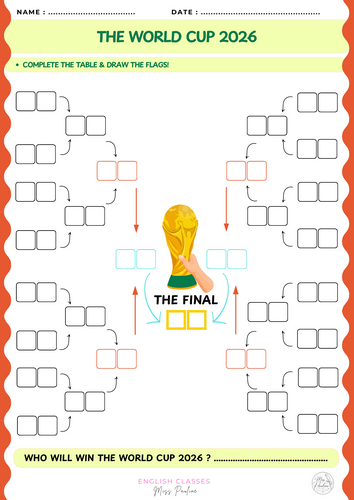 THE WORLD CUP 2026 - ESL Workbook for students !