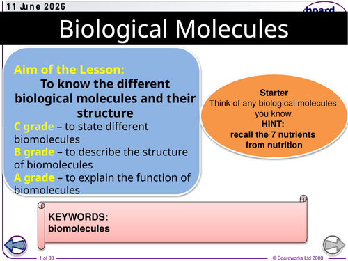 AS CIE Biology Biological Molecules SoW.updated 2026