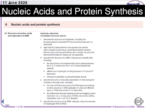 AS CIE Biology Nucleic Acids and Protein Synthesis SoW.updated 2026