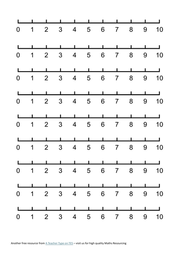Printable Number Line 0 to 10