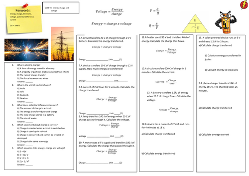 Energy, charge and voltage