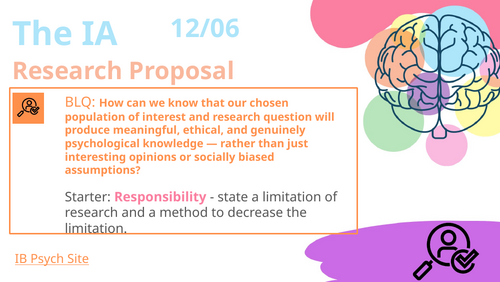 IB Psychology IA planning (2027)