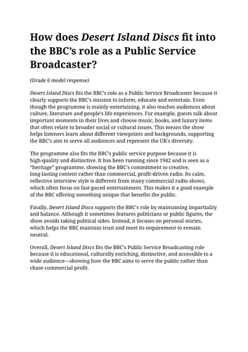 Desert Island Discs resources