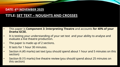 Noughts and Crosses - Power Point Slides