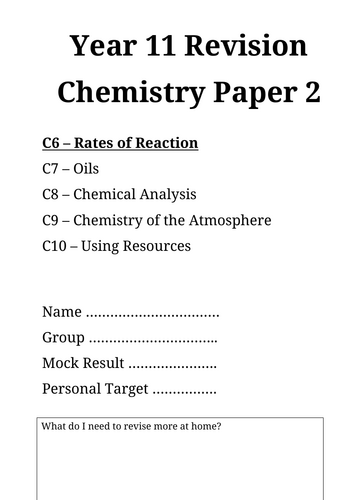 Revision Work Pack Bundle - AQA Combined Science Paper 2
