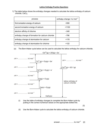 Lattice Enthalpy and Enthalpy of solution - A Level Chemistry