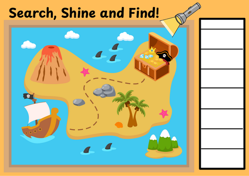 Search, Shine and find! Dino & pirate theme