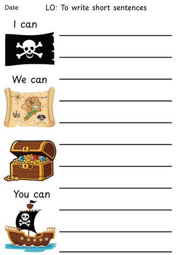 I can, We can, You can - Pirate theme sheet x 2