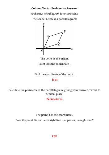 Column Vectors Problems