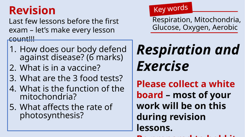 Respiration and Exercise Revision - AQA Combined Science Biology Paper 1