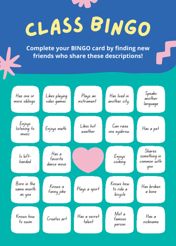 Friendship Bingo