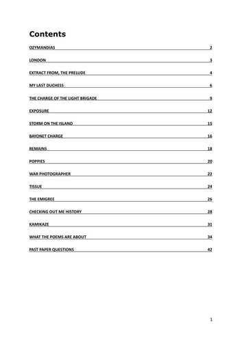 AQA English Literature-Poetry Anthology revision