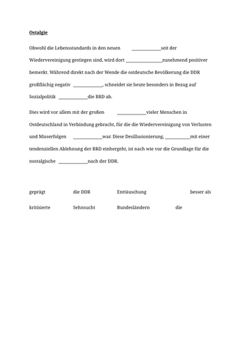 A Level German Vocab Practice