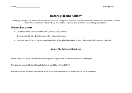 Hazard Mapping Activity
