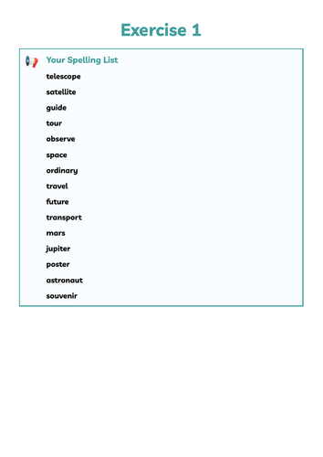 Weekly Spelling Activity Booklet and Test - Week 1