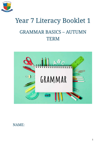 KS3 Y7 Literacy Scheme of Work SOW EEF Grammar Punctuation Sentences
