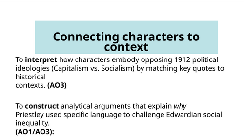 An Inspector Calls- Connecting Character to Context -collaborative activity