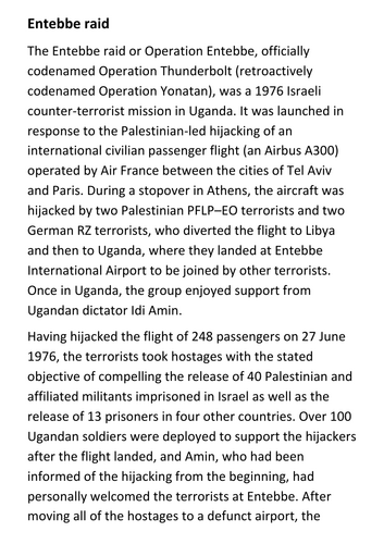 The Entebbe raid Handout