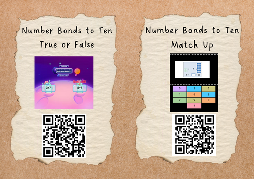 Number bonds to 10 QR codes