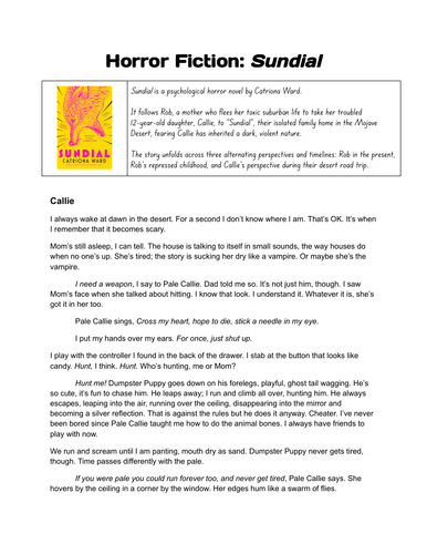 Horror GCSE Unseen Fiction Extract