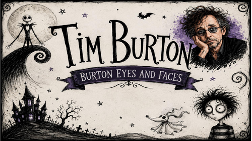 Tim Burton Ks3 Art Lesson: Burton Eyes & Faces - Character Drawing Lesson