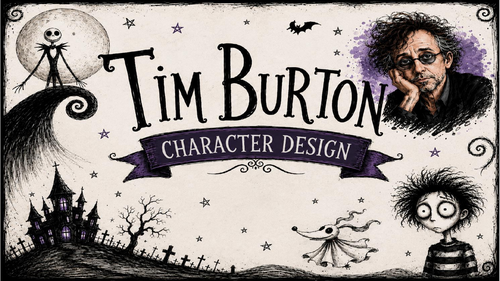 Tim Burton KS3 Art Lesson: Character Design - Create your own Gothic Character