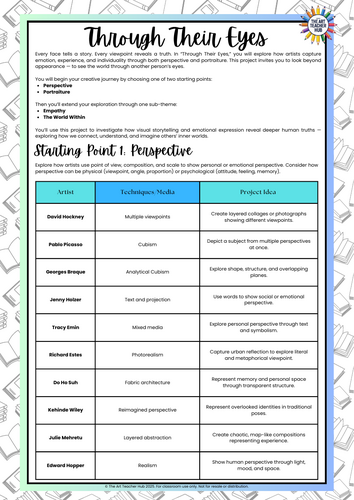 Through Their Eyes Project Planning Workbook | AQA Aligned Personal Investigation