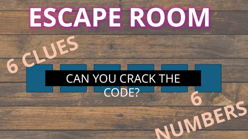 ESCAPE ROOM - Use for transition to year 7