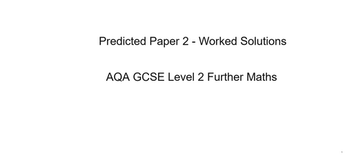 Predicted Paper 2 2026 - AQA Level 2 Further Maths GCSE