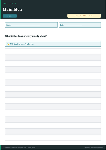 ELA Exit Tickets | K-2 | DOK-Leveled | Editable + PDF
