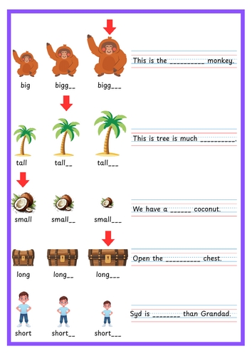 Grandad's Island - adding er and est to adjectives