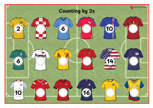 Counting by 2s, 5s, 10s - football theme
