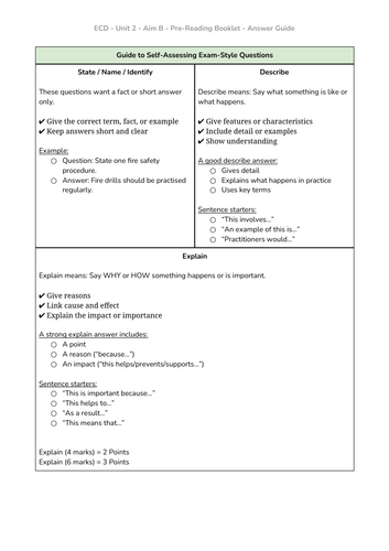 BTEC AAQ Early Childhood Development - Unit 2 - Aim B