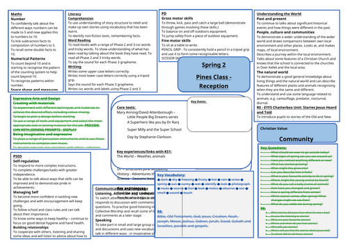 EYFS Reception Spring 2 Heroes Medium term planning overview